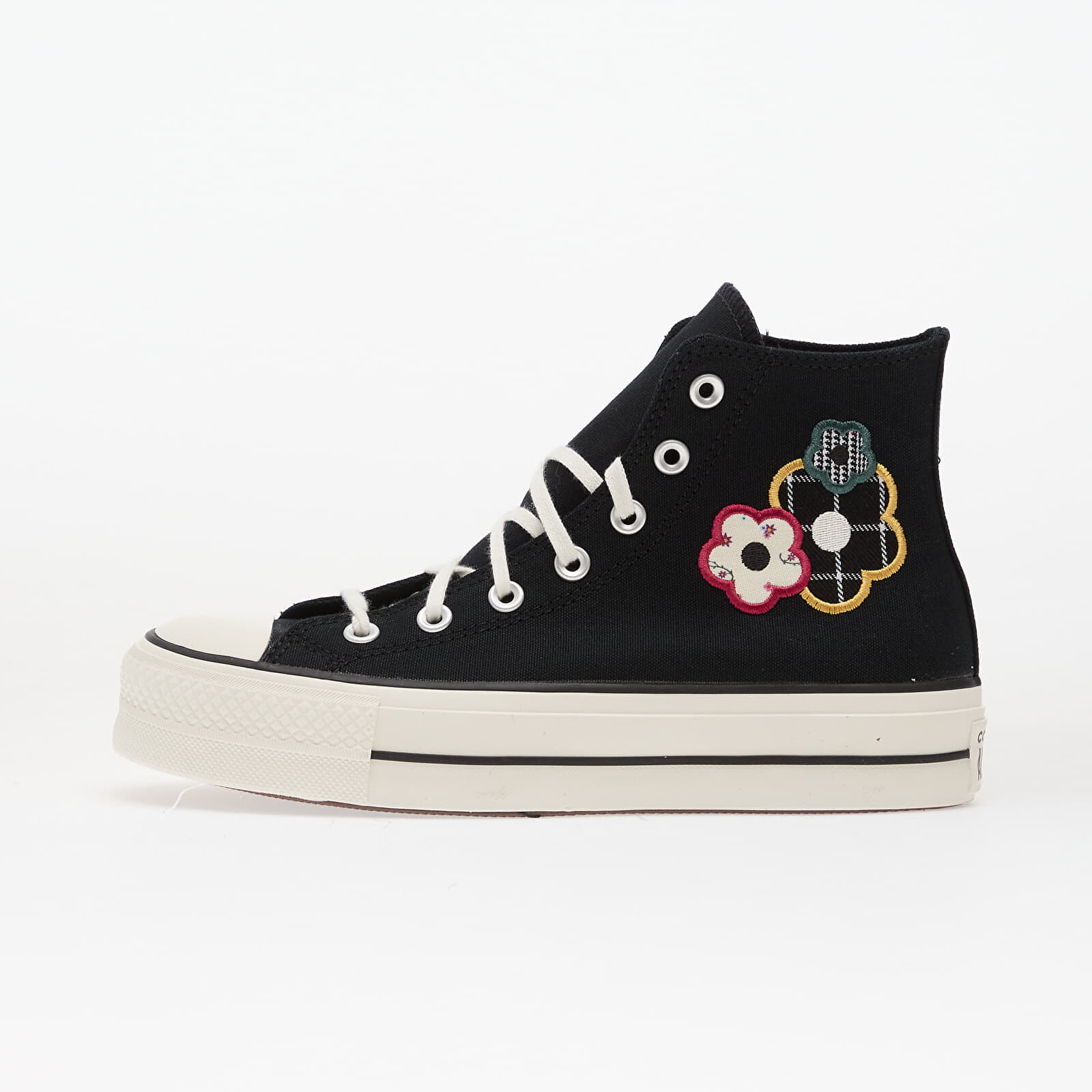 Tenisky Converse Chuck Taylor All Star Lift Platform Floral Patchwork Hi Black/ White/ Sunny Angle EUR 42