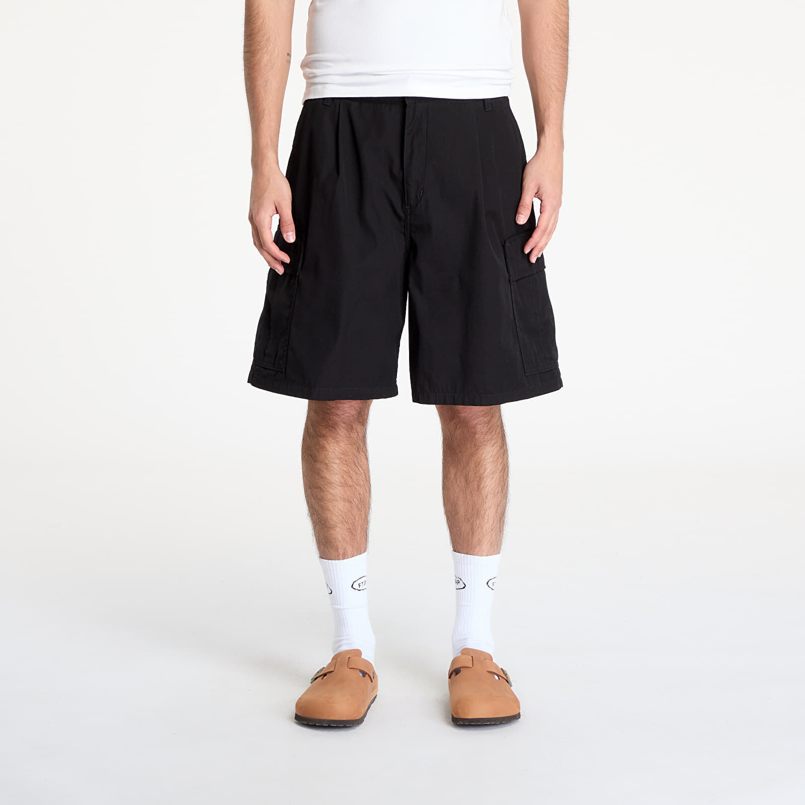 Šortky Carhartt WIP Cole Cargo Short Black Rinsed 28