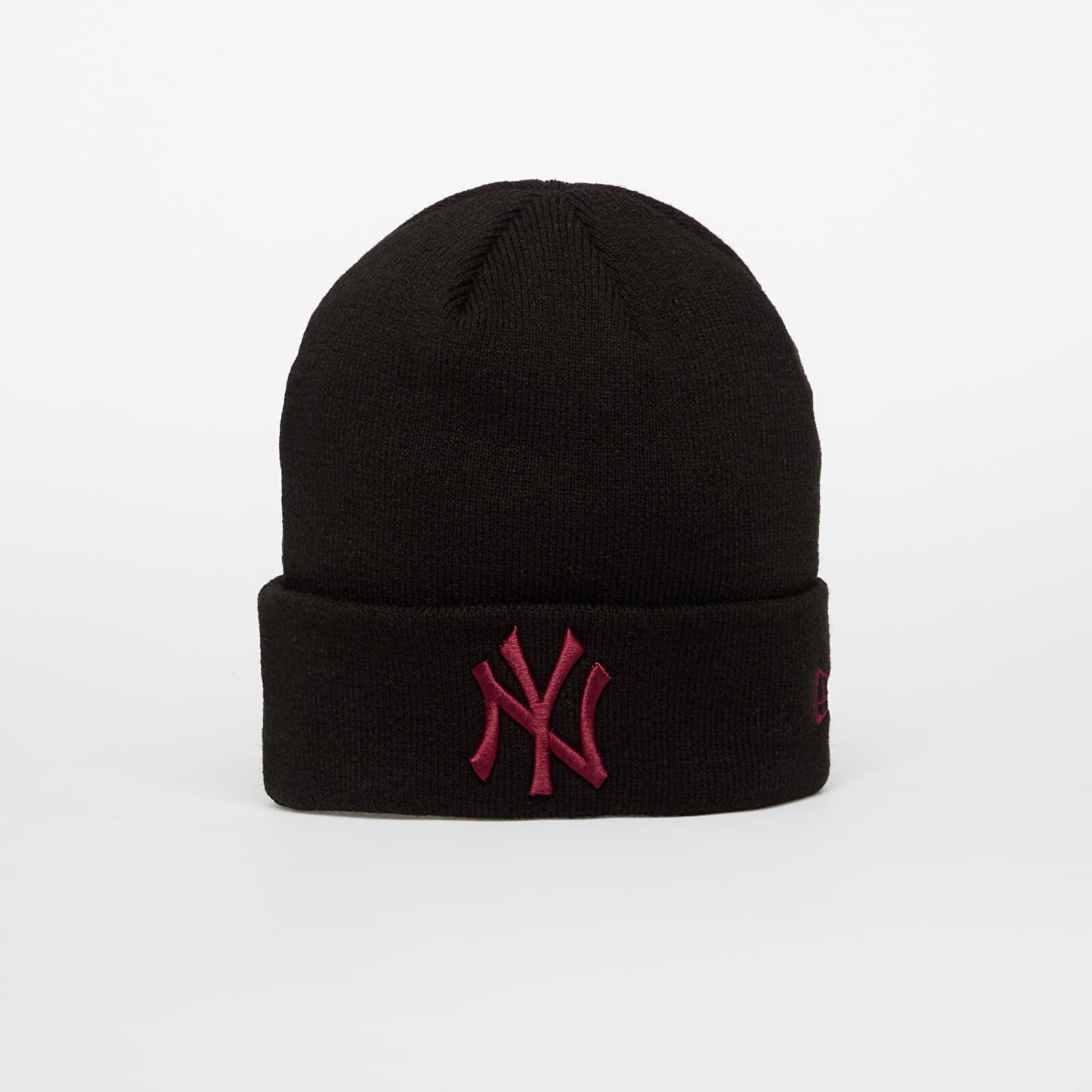 Čiapka New Era Knit Medium MLB League Essential Beanie New York Yankees Black/ Frosted Burgundy Universal