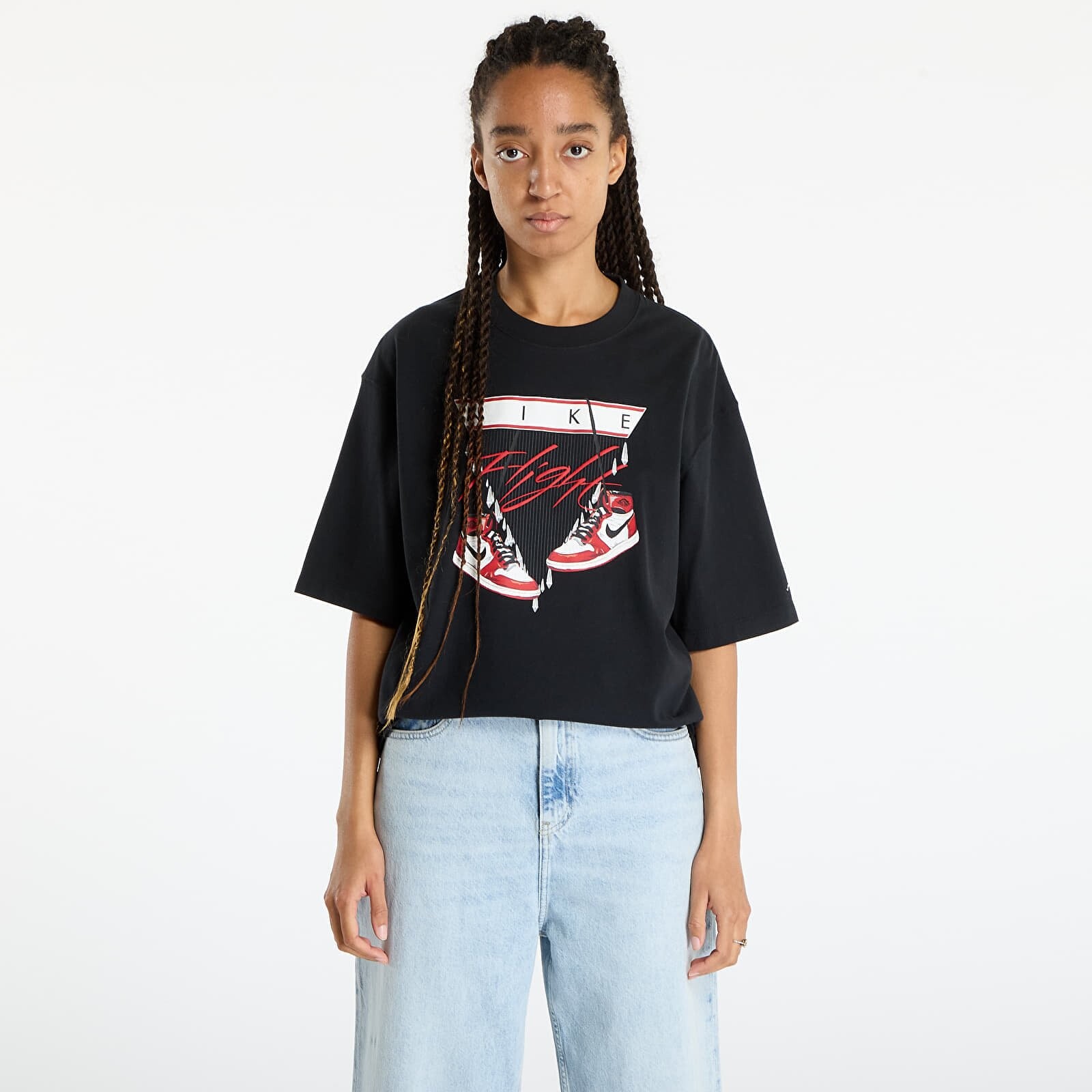 Tričko Jordan Flight Women's Oversized T-Shirt Black/ Varsity Red S