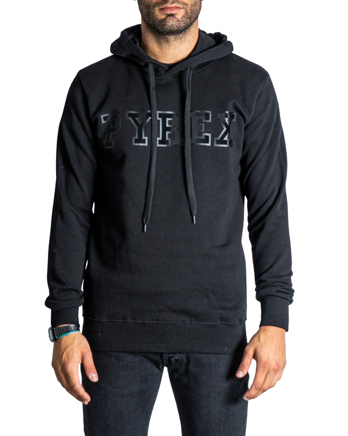 Čierna pánska mikina Pyrex s kapucňou