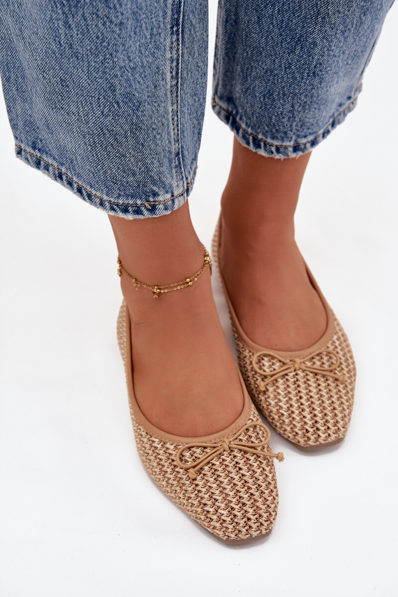 Baleríny s pleteným vzorom a mašľou