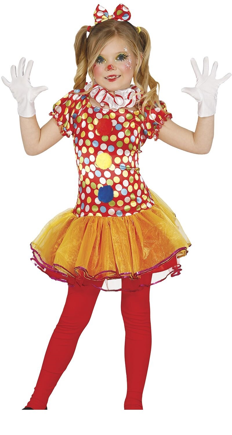 Guirca Detský dievčenský kostým - Klaun Veľkosť - deti: S