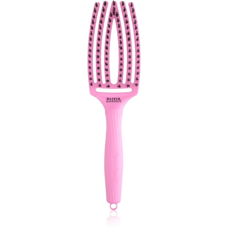 Olivia Garden Fingerbrush ThinkPink Boar & Nylon Pink Tokyo kefa na vlasy 1 ks