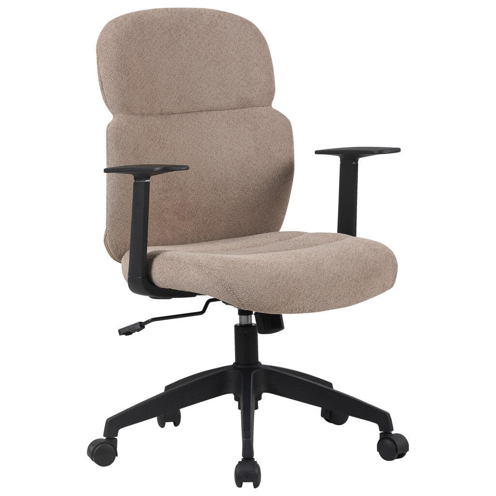 Modante OTOČNÁ STOLIČKA, tkaná textília, čierna, svetlohnedá