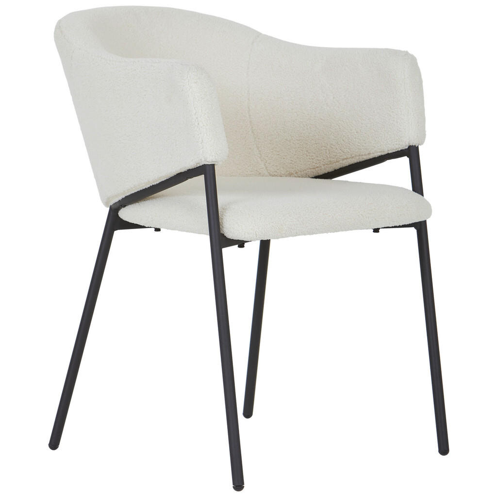 Livetastic STOLIČKA S PODRÚČKAMI, železo, buklé, látka Teddy, čierna, béžová