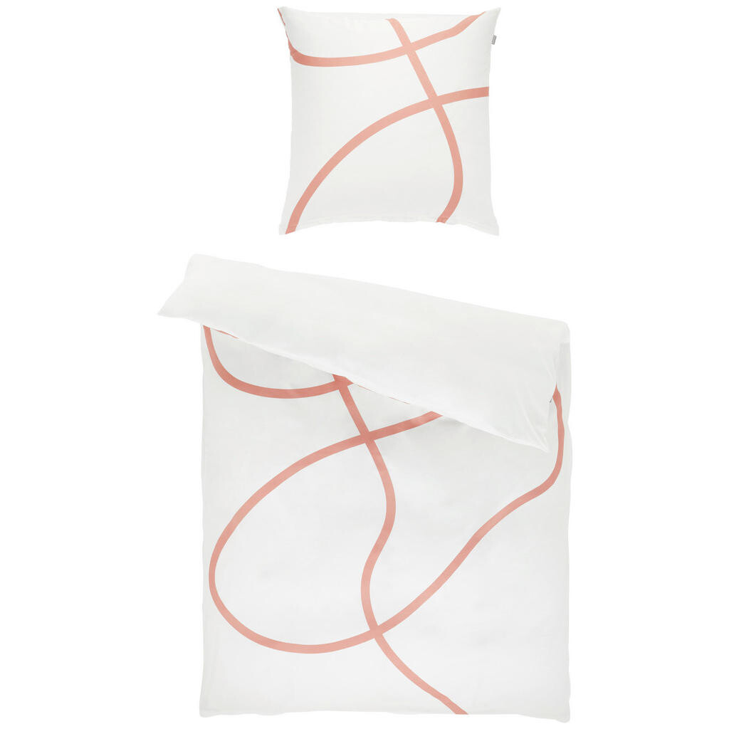 Musterring OBOJSTRANNÁ POSTEĽNÁ BIELIZEŇ, satén, krémová, biela, terakota, 135/200 cm