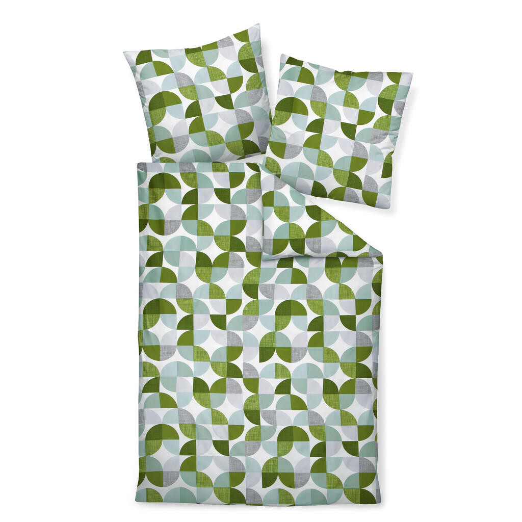 Janine POSTEĽNÁ BIELIZEŇ, biber, sivá, zelená, biela, 135/200 cm