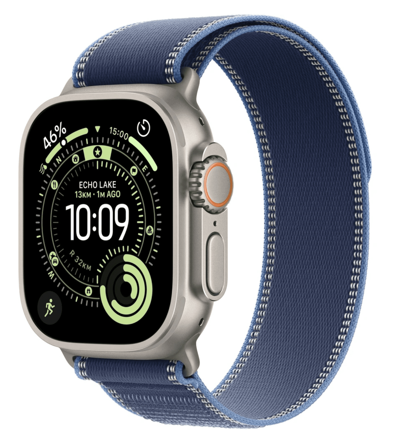 APPLE Watch Ultra 3 GPS + Cellular 49mm prírodný titán - modrý/jasne modrý trailový ťah - M/L