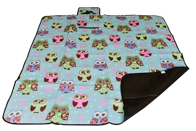 Pikniková deka Calter Family 2.0 Sova 200x180 cm - sivá