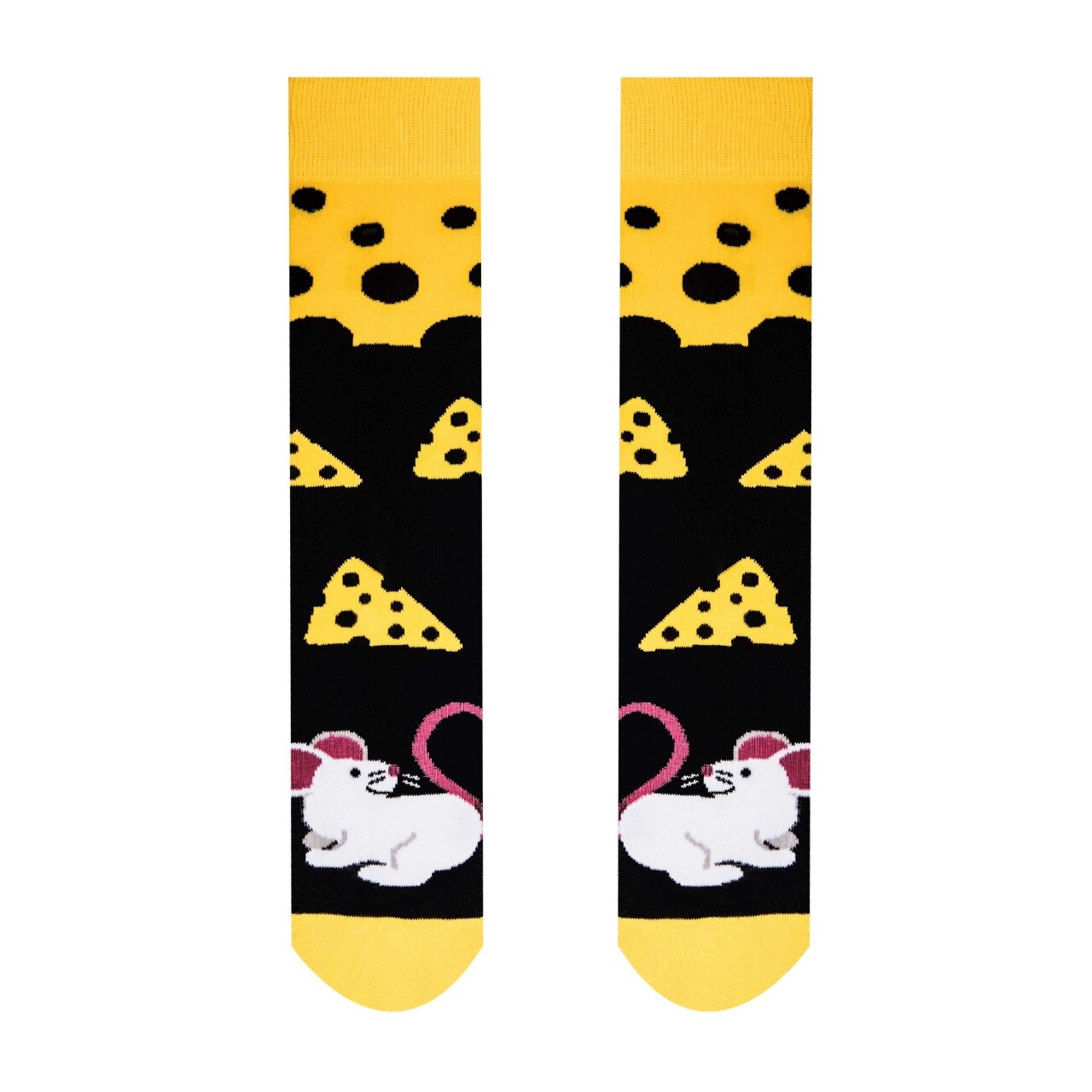 Ponožky Hesty Myš a syr - čierne-žlté, 43-46