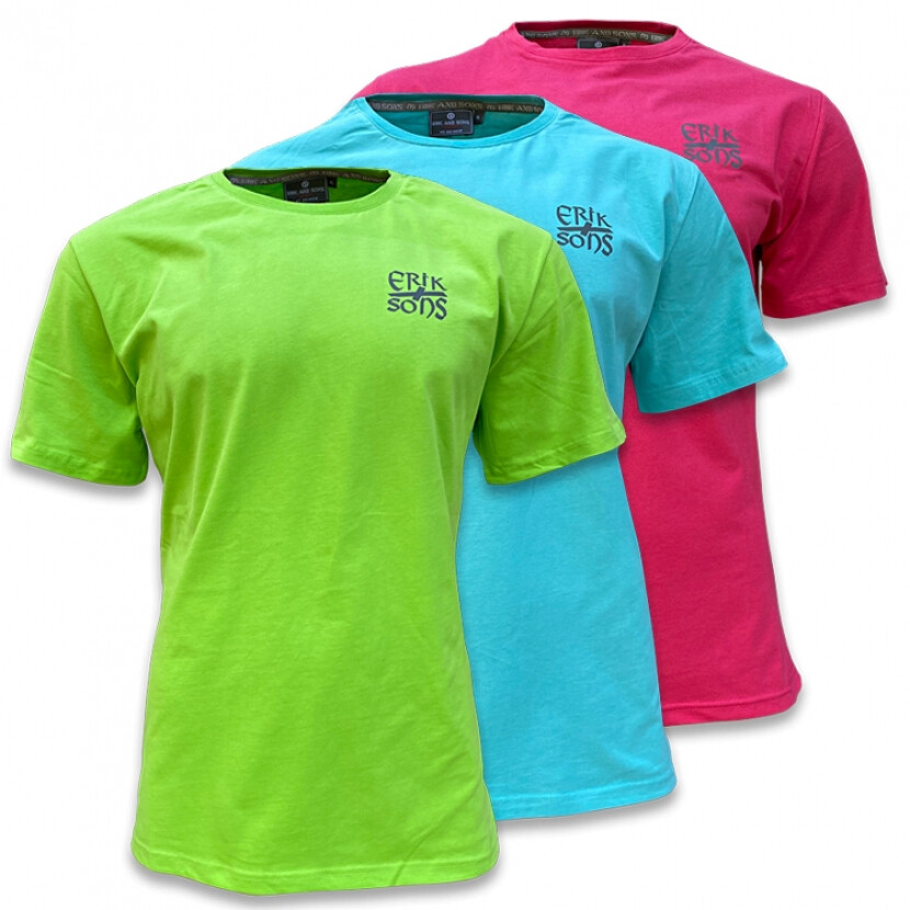 Tričko Erik and Sons Basic 3 ks (zelené, modré, červené), M