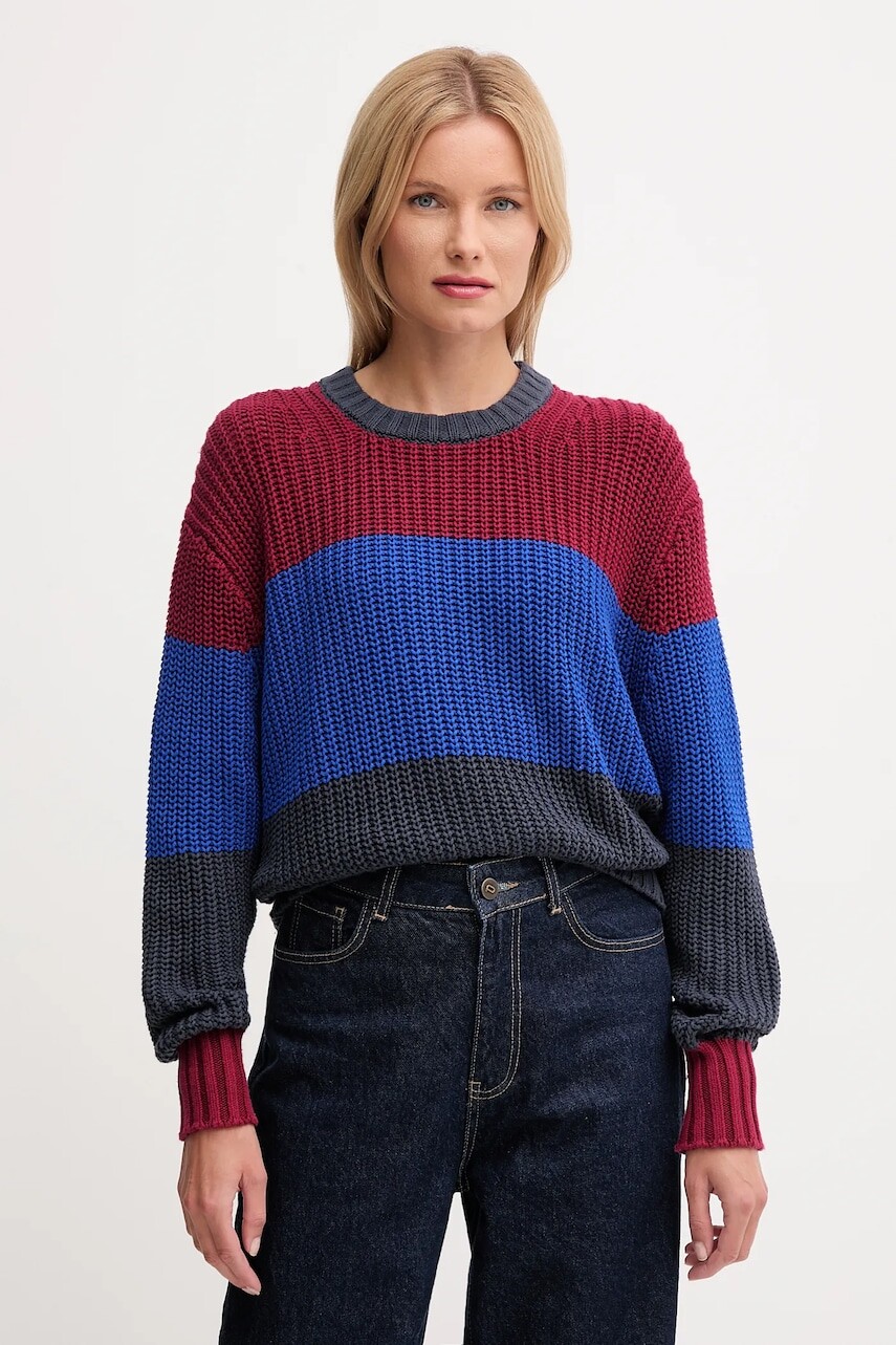 Bavlnený sveter Calvin Klein Jeans tmavomodrá farba, LV047D302G