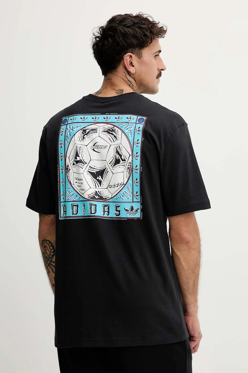 Bavlnené tričko adidas Originals Graphic pánske, čierna farba, s potlačou, KA0621