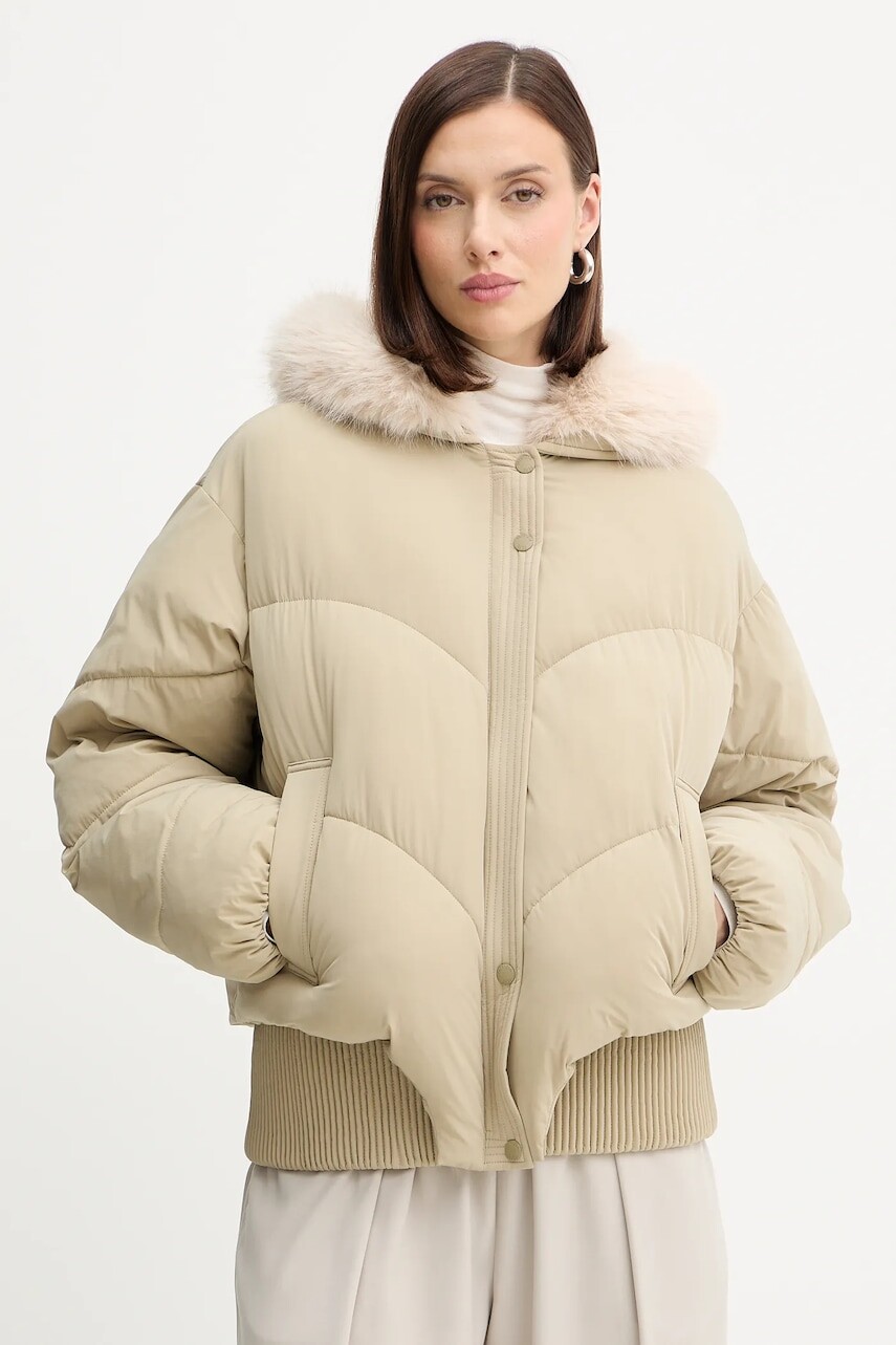 Bunda Patrizia Pepe béžová farba, zimná, 2O0186 A674