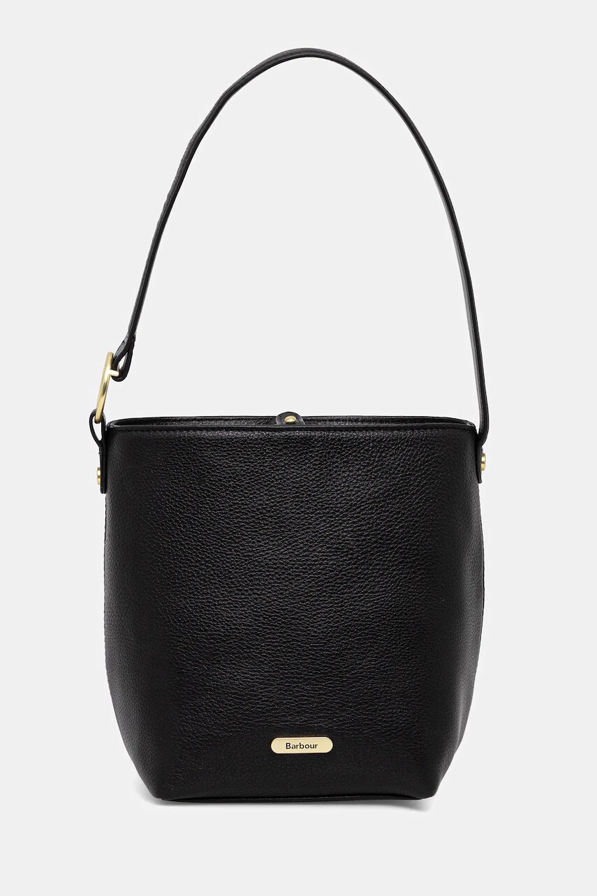 Kožená kabelka Barbour čierna farba, LBA0488