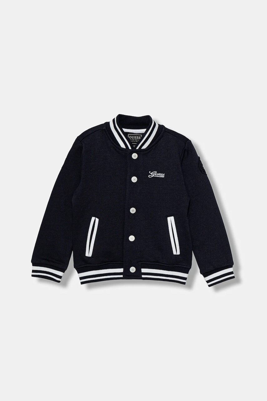 Detská mikina Guess tmavomodrá farba, jednofarebná, N5YQ10 K0160