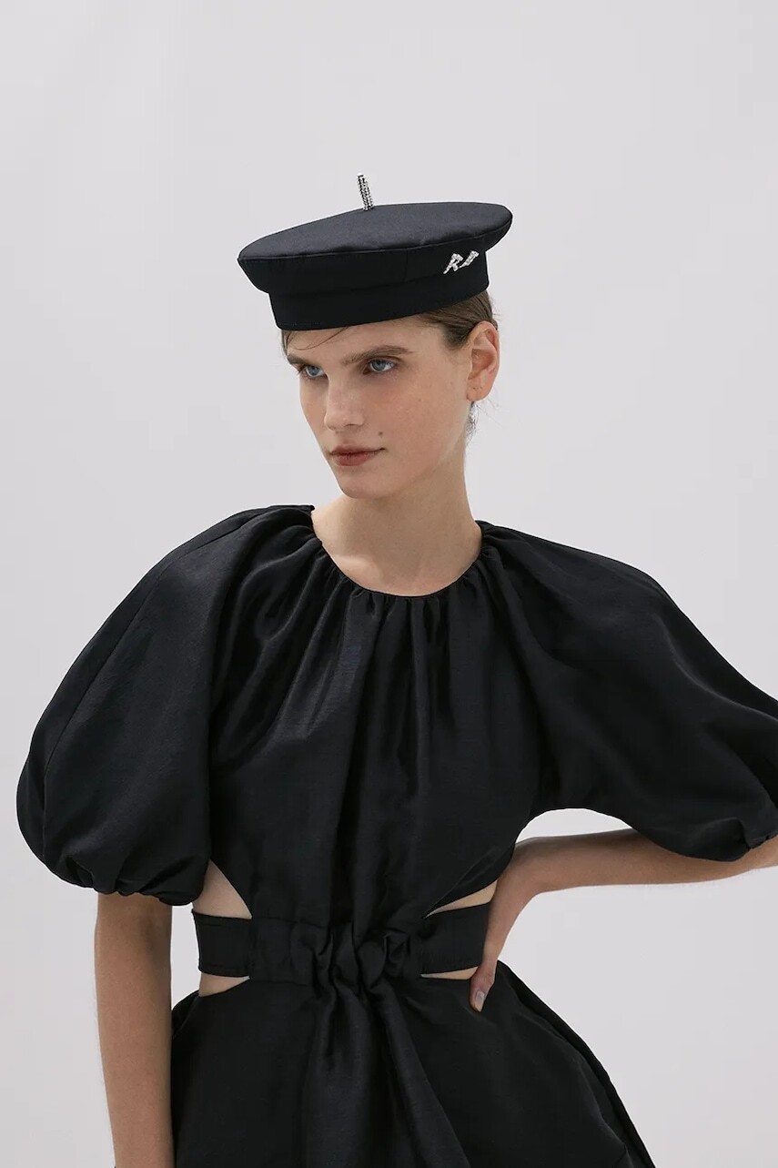 Bavlnená baretka Ruslan Baginskiy čierna farba, BRT033-C-DMD