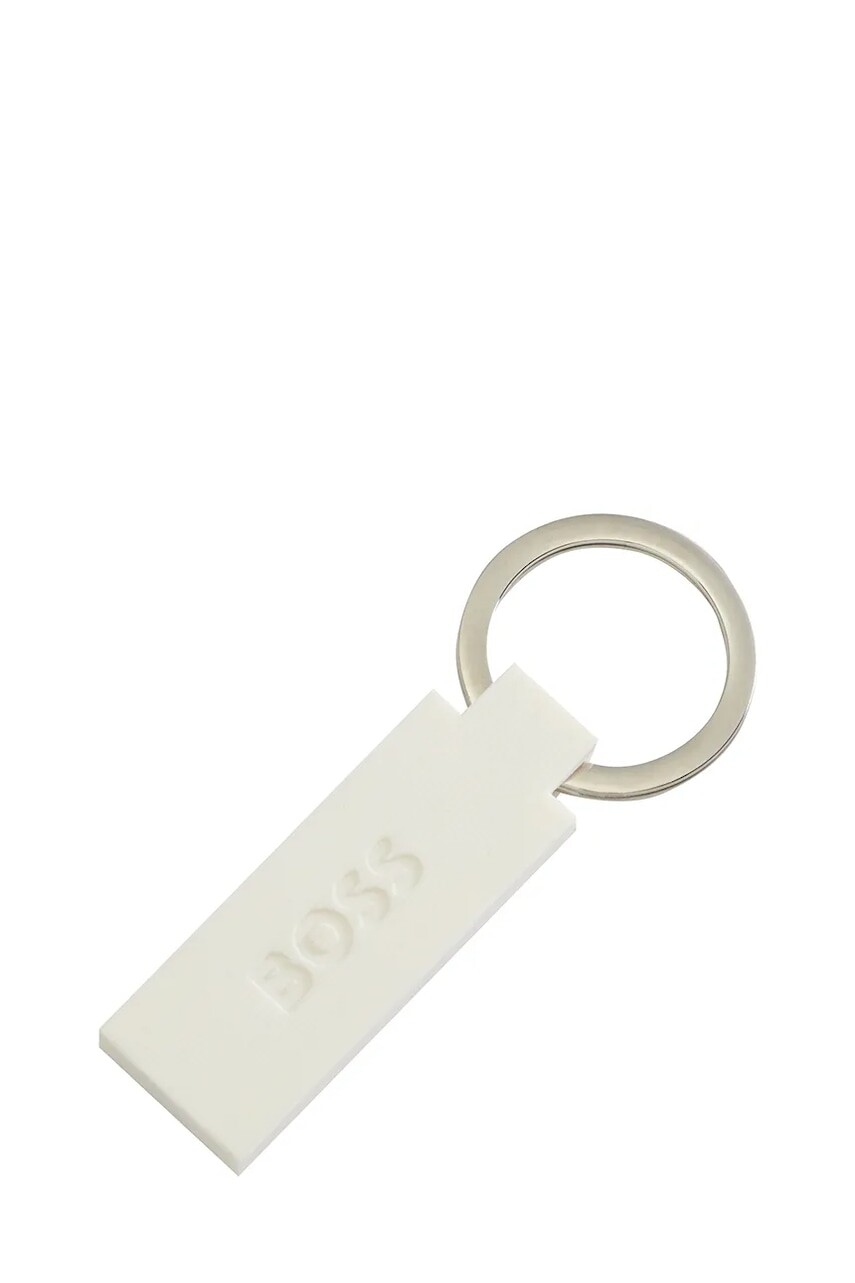 Kľúčenka BOSS Edge Iconic White biela farba