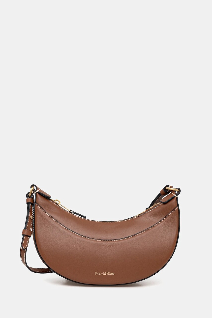 Kožená kabelka Pedro del Hierro hnedá farba, 1112594