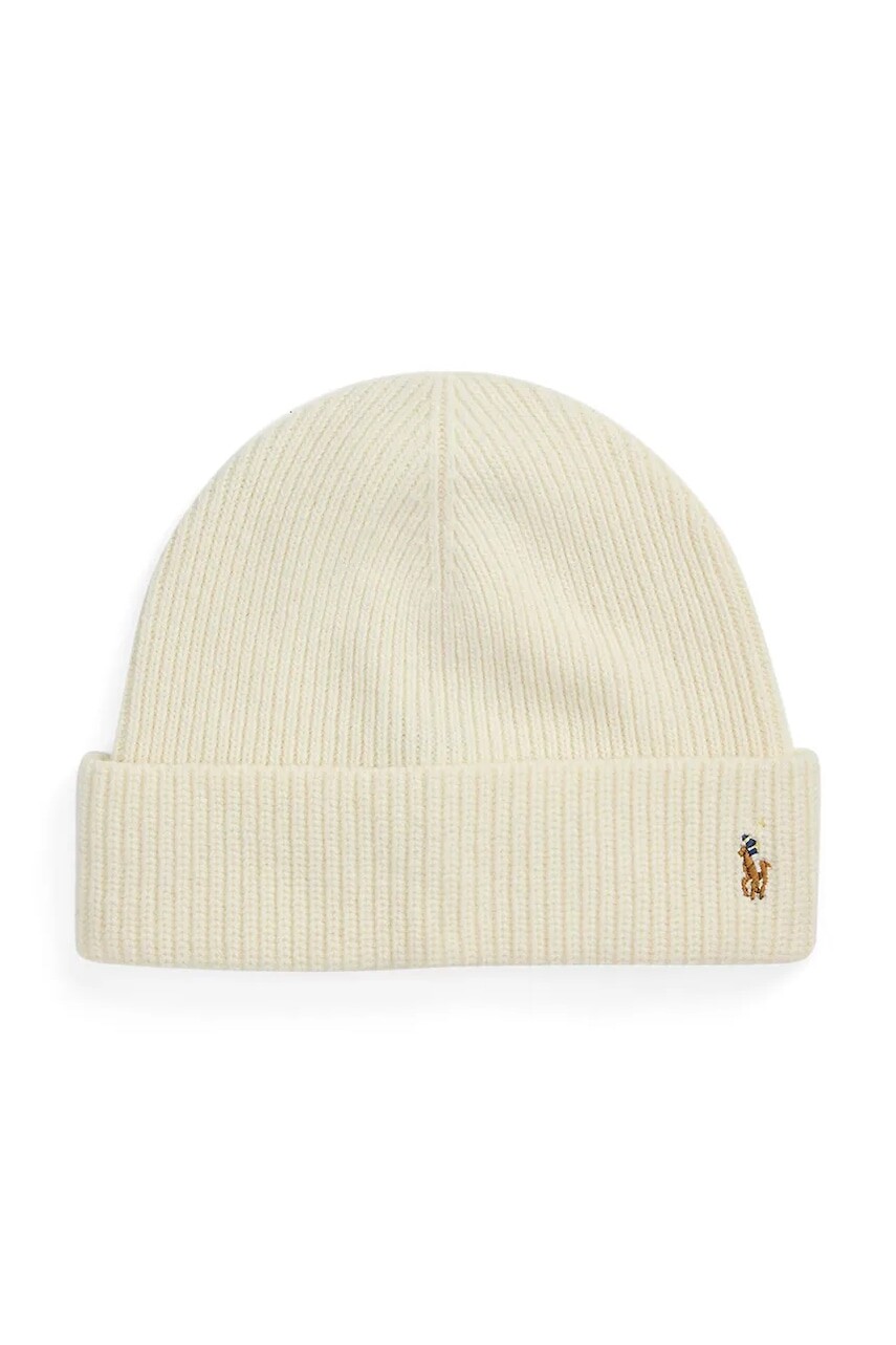 Čiapka s prímesou vlny Polo Ralph Lauren béžová farba, 449964247
