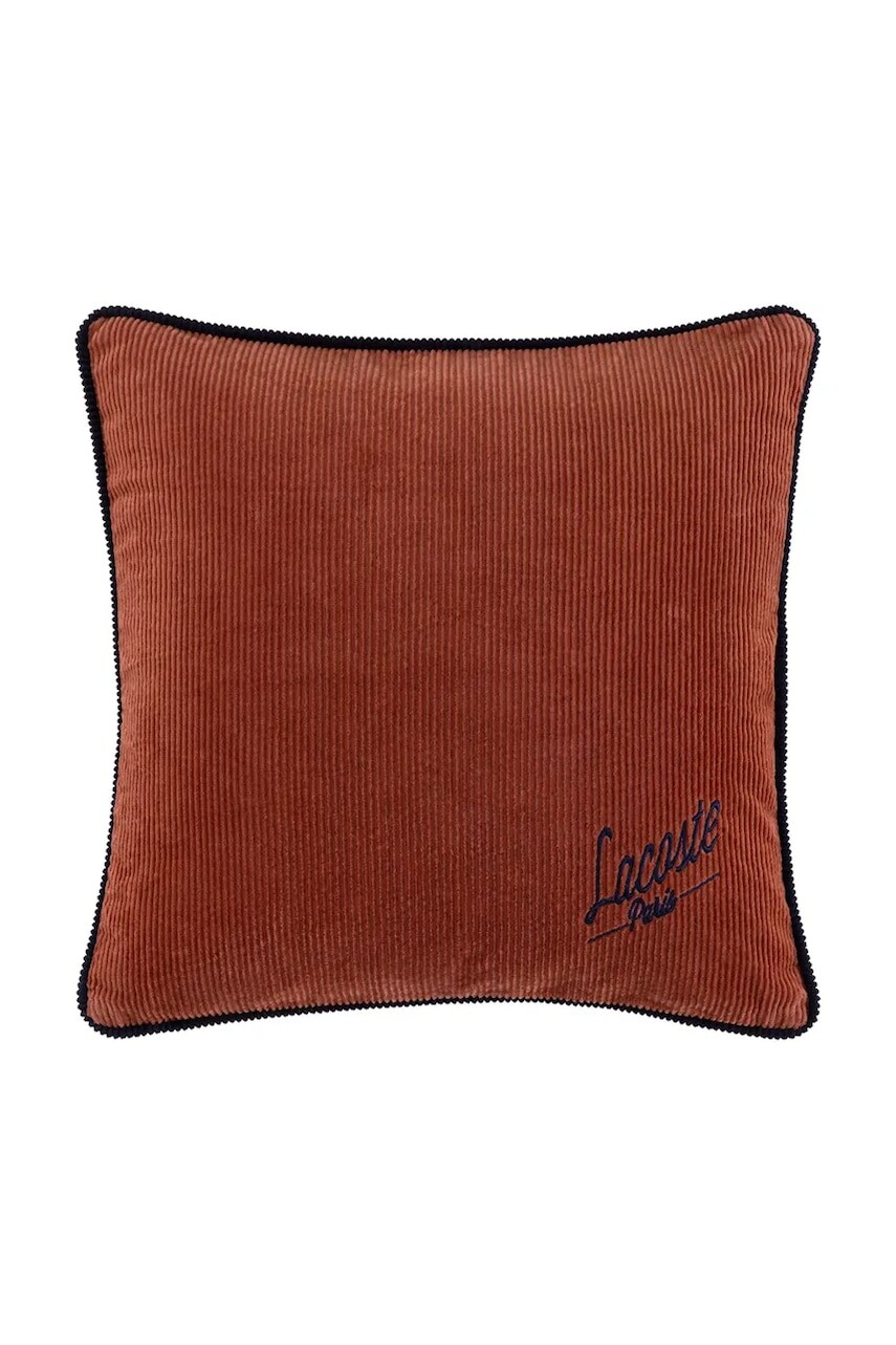 Bavlnená obliečka na vankúš Lacoste L VELVET Sierra 45 x 45 cm hnedá farba