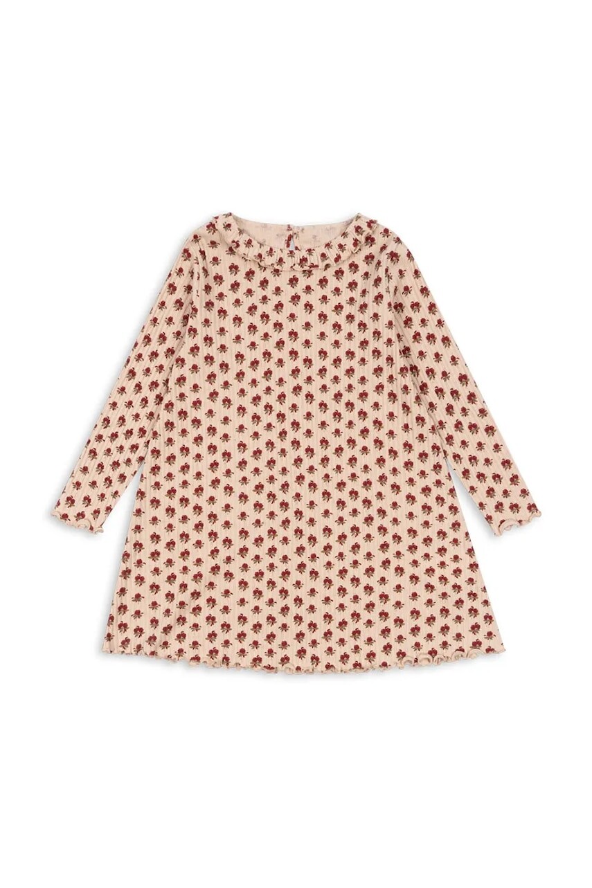 Dievčenské šaty Konges Sløjd NIA DRESS GOTS oranžová farba, mini, áčkový strih, KS103942