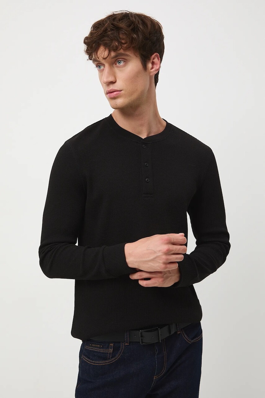 Tričko s dlhým rukávom Medicine čierna farba, jednofarebná