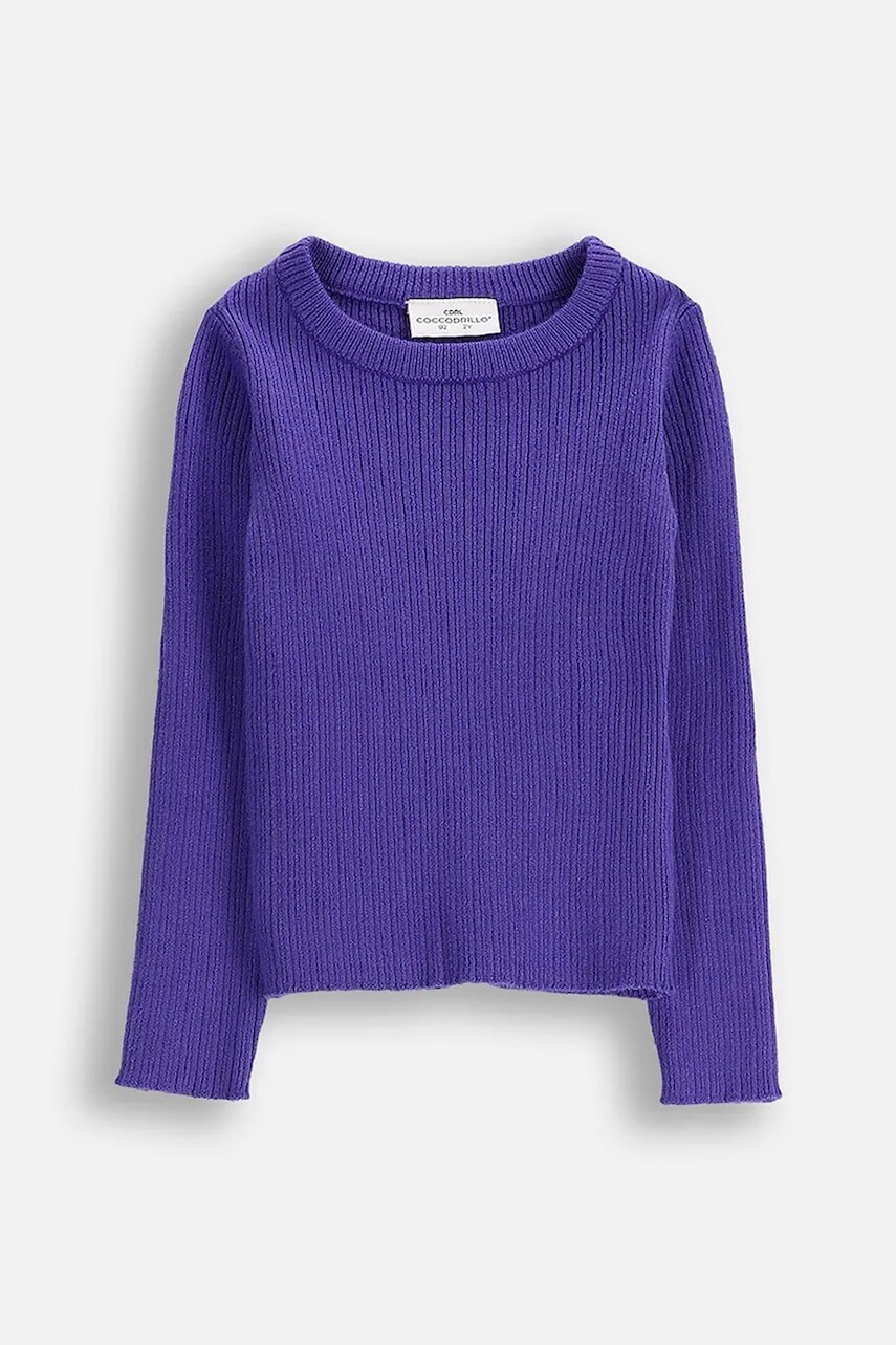 Detský sveter Coccodrillo fialová farba, ľahké, RAVE GIRL KIDS
