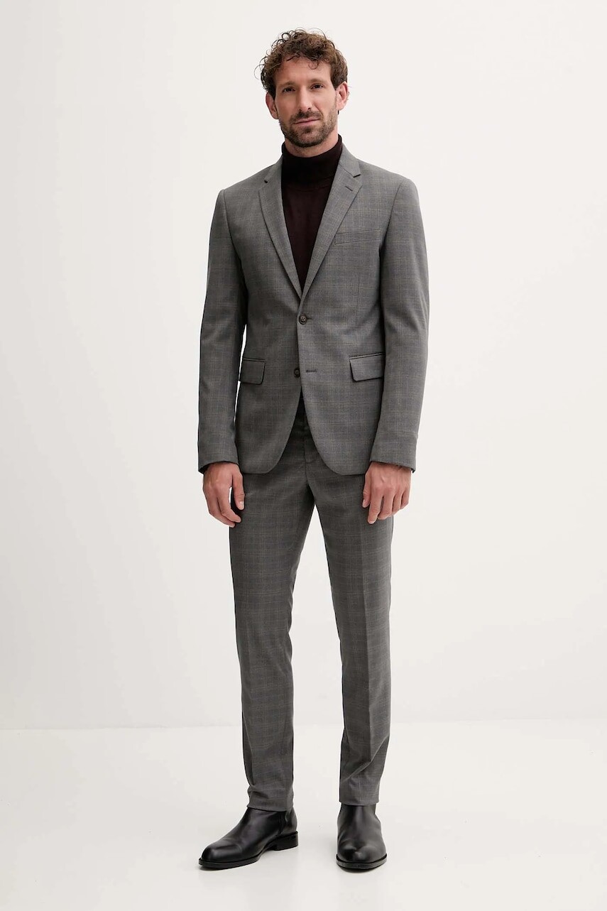 Oblek Lindbergh šedá farba, vzorovaná, 30-606071