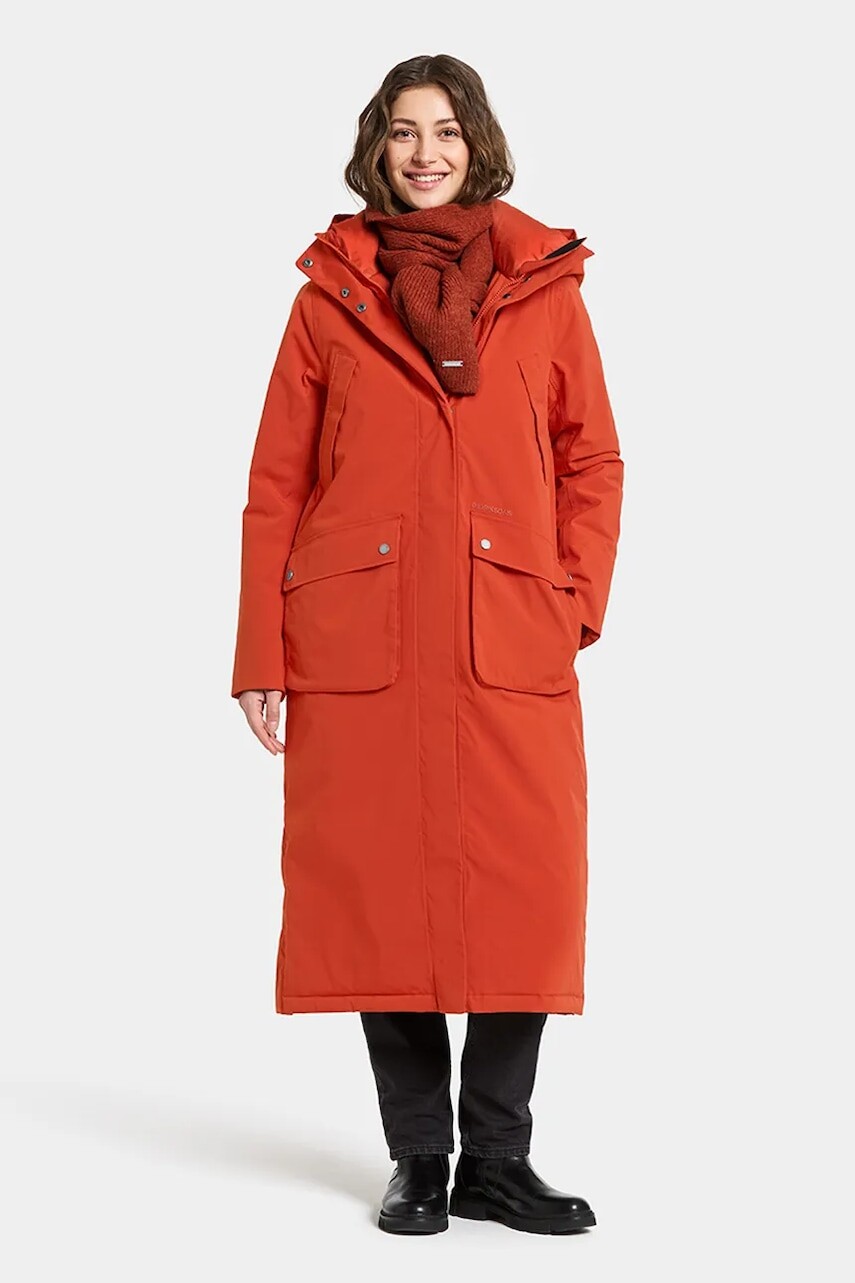 Nepremokavá bunda Didriksons MELODY oranžová farba, prechodná, 505851