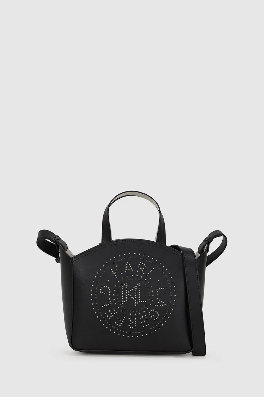 Kožená kabelka Karl Lagerfeld K/CIRCLE čierna farba, A4W30070