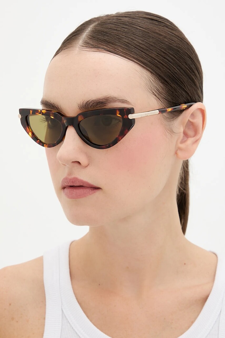 Slnečné okuliare Alexander McQueen hnedá farba, AM0520S