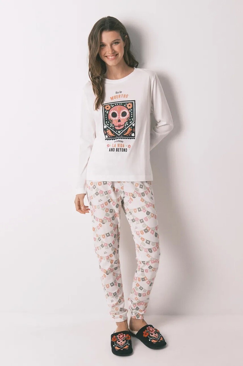 Bavlnené pyžamo women'secret biela farba, bavlnené, 3132147