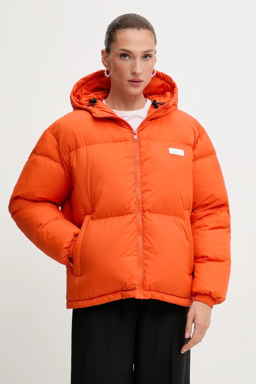 Páperová bunda MSGM oranžová farba, zimná, 3941MDH09.257623