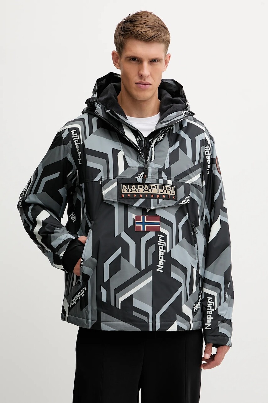 Bunda Napapijri Rainforest Next čierna farba, prechodná, NP0A88T8FZN1