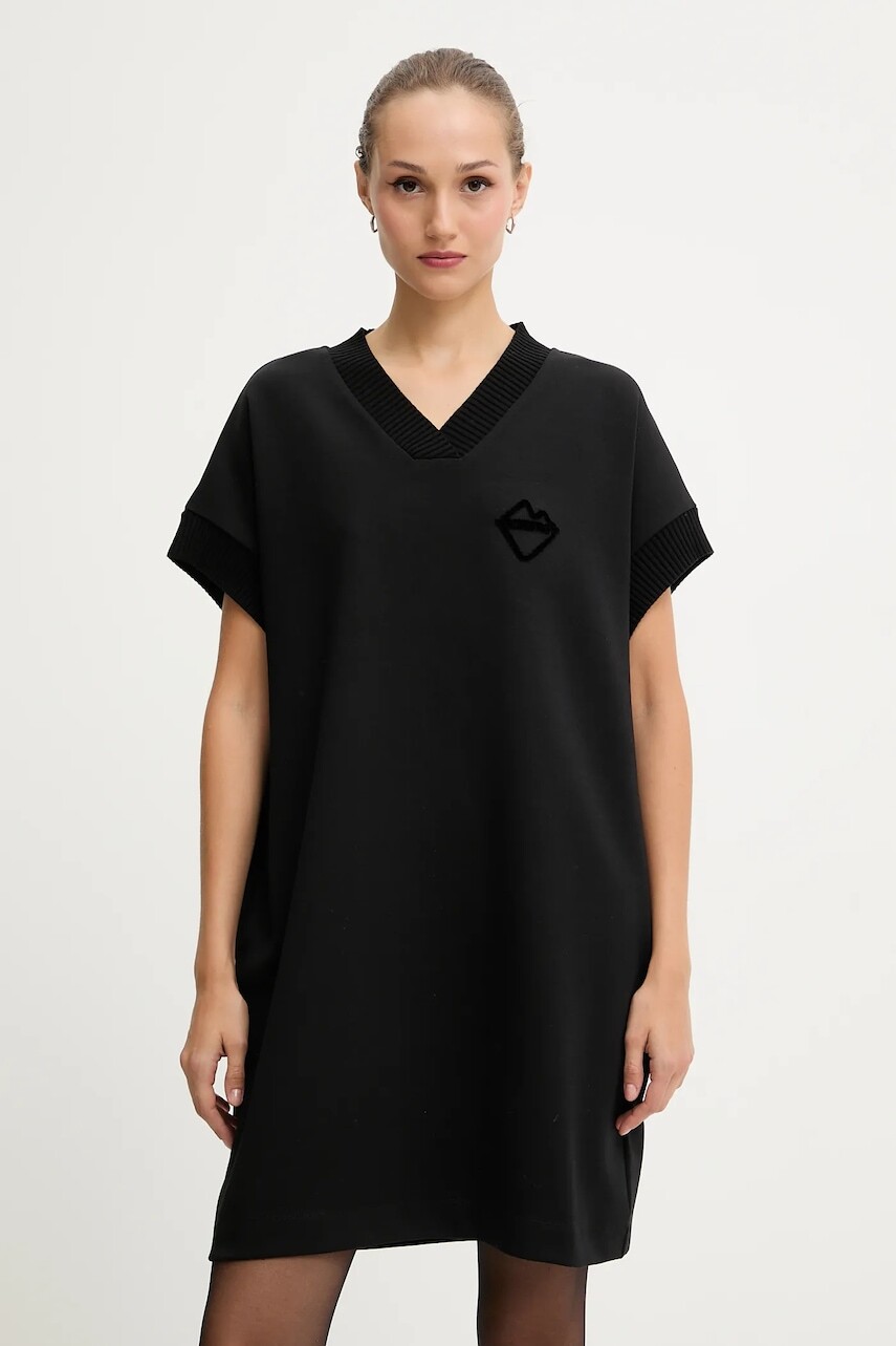 Šaty Iceberg čierna farba, mini, oversize, H011 6331