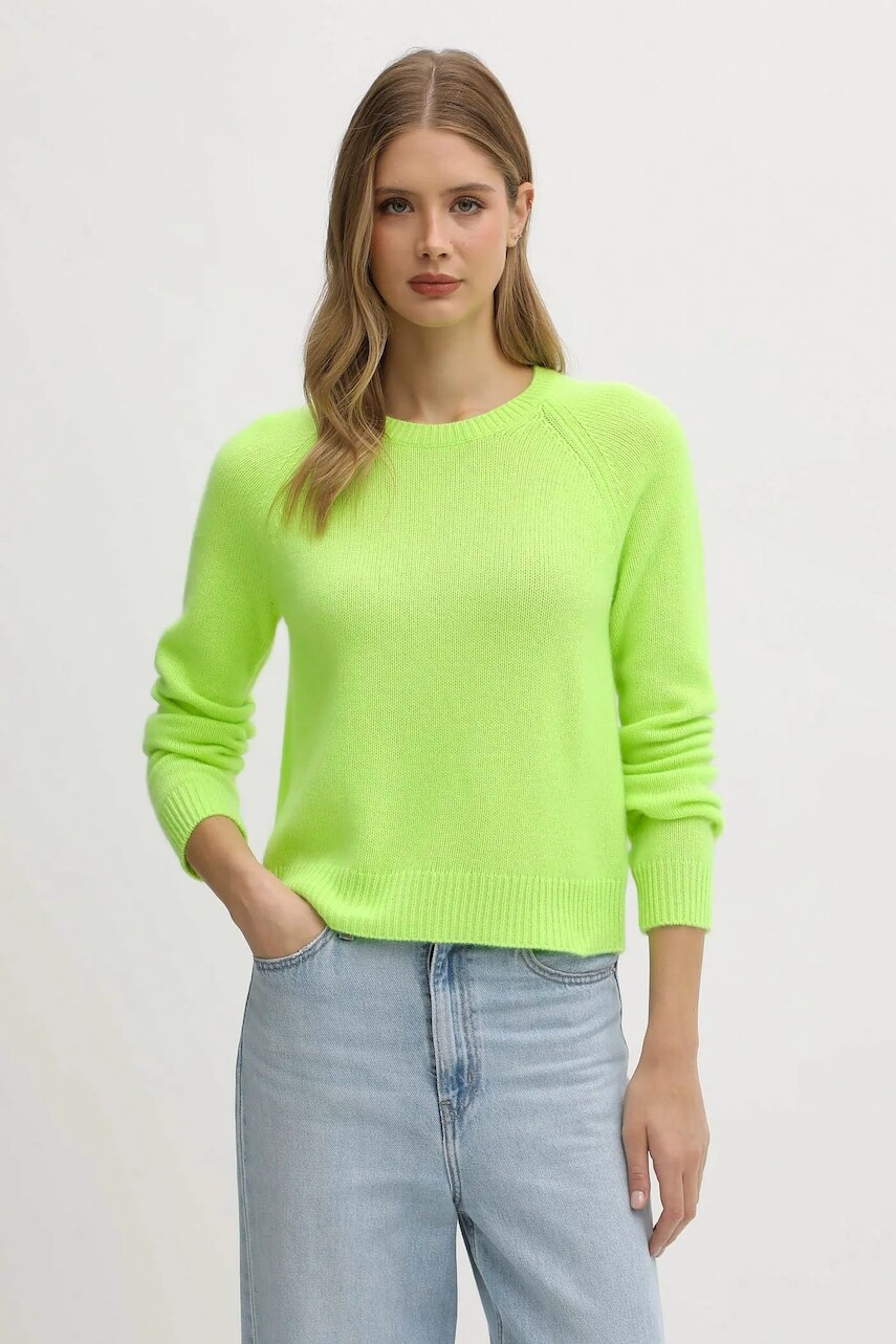 Kašmírový sveter FROM FUTURE zelená farba, WPR00005