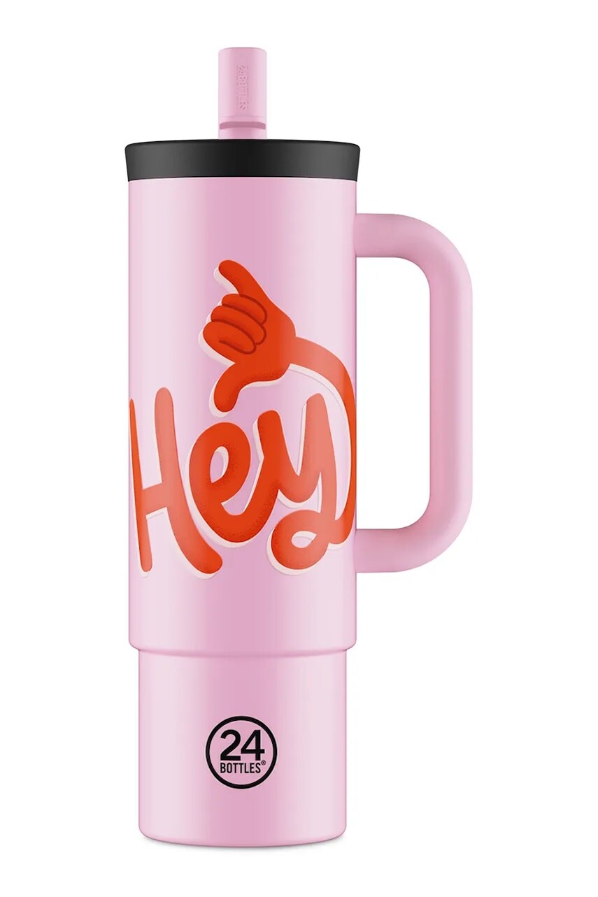 Termo hrnček 24bottles Straw 800ml Blue ružová farba, Straw.800.Hey