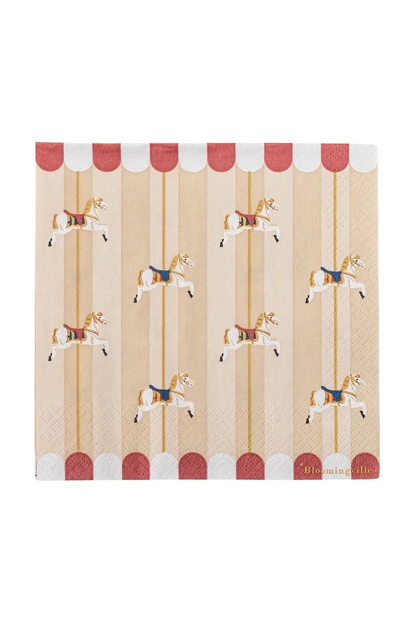 Sada papierových obrúskov Bloomingville Merry-go-round 33 x 33 cm 20-pak viac farieb