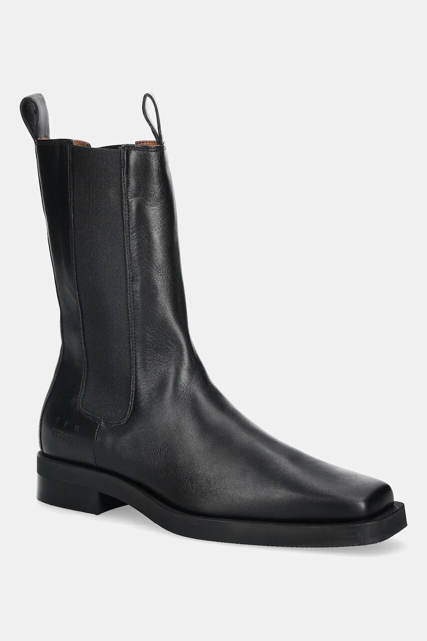 Kožené topánky chelsea Copenhagen čierna farba, na plochom podpätku, CPH747 leather