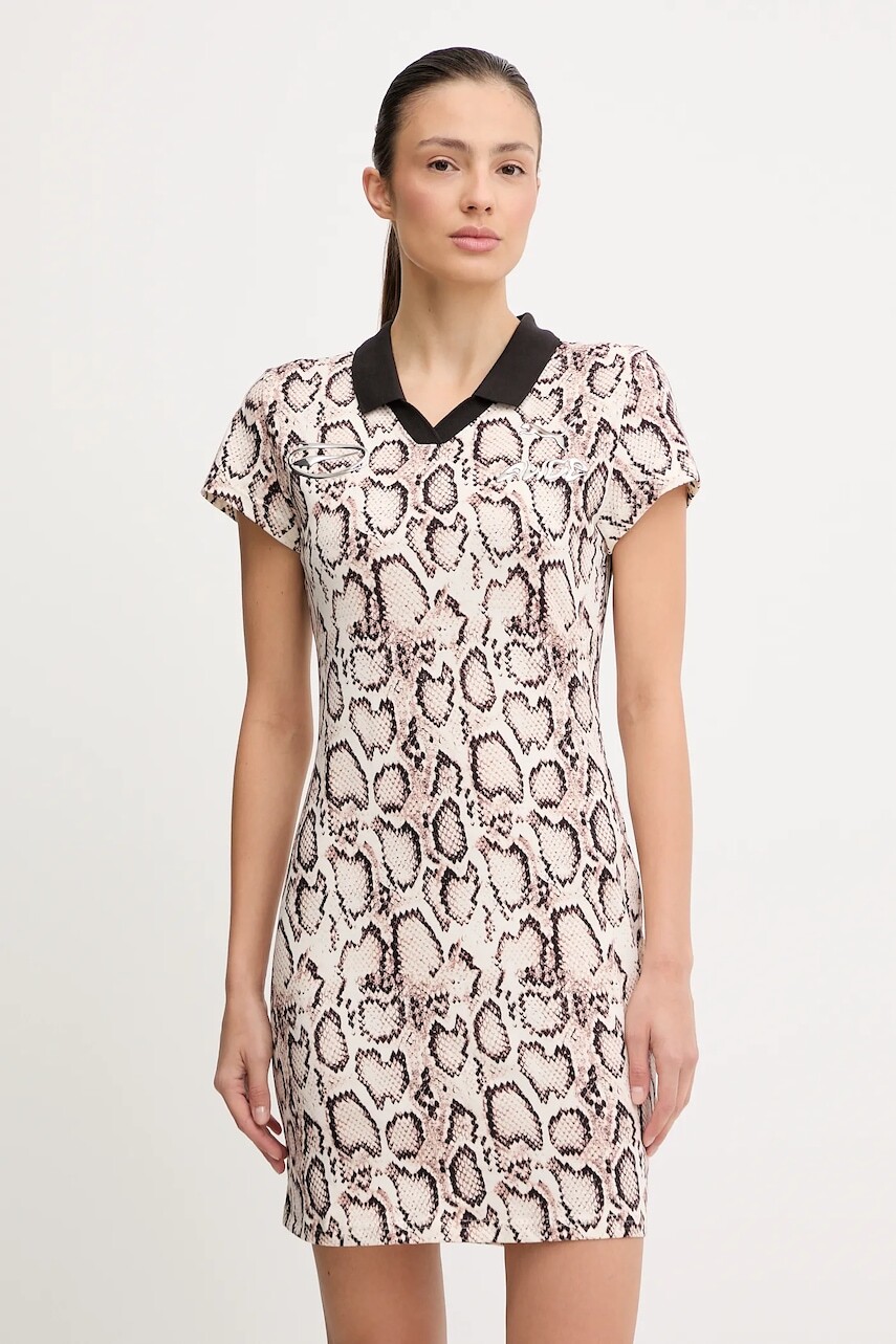 Bavlnené šaty PUMA x A$AP ROCKY béžová farba, mini, rovný strih, 633416