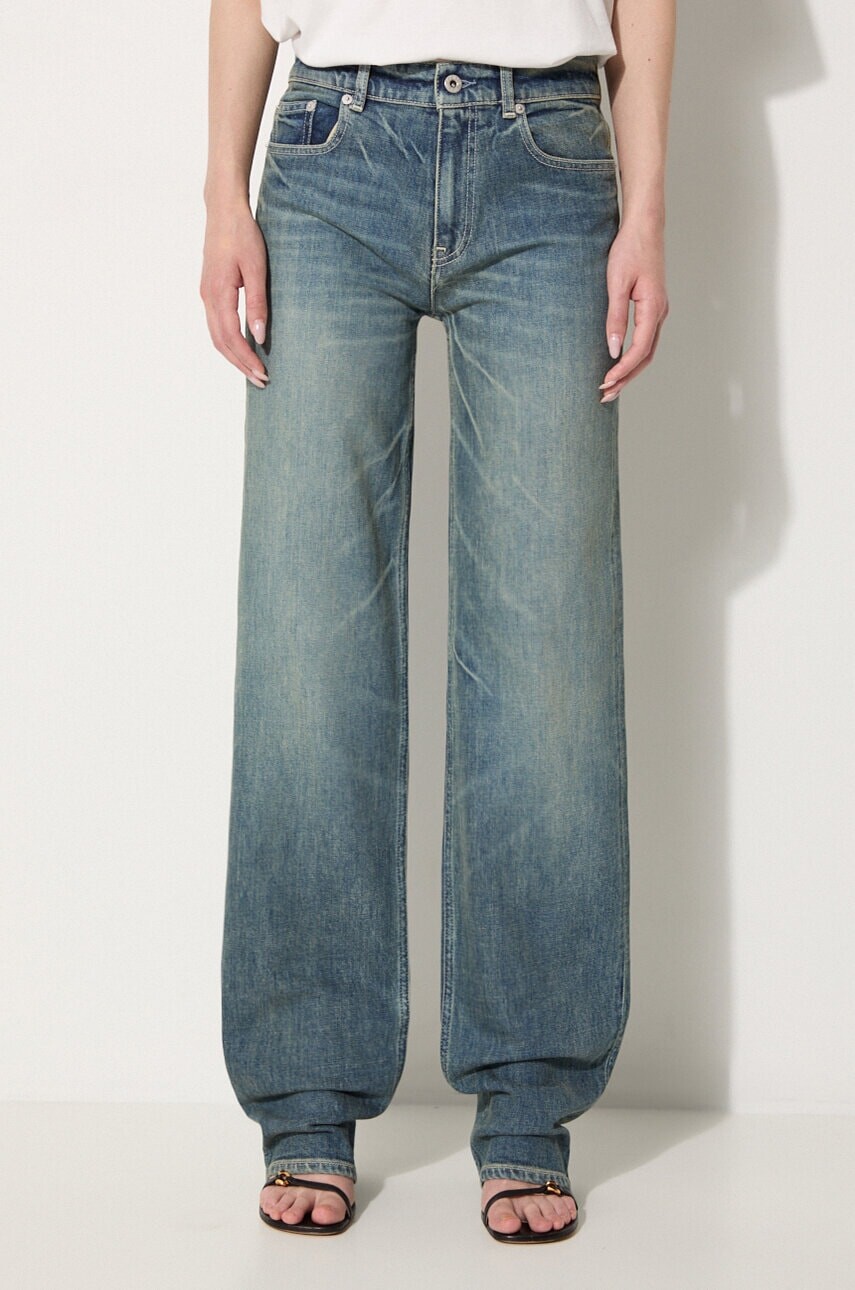 Rifle Kenzo Asagao Regular Waist Fit Jeans dámske, vysoký pás, FE62DP2166S7.DY