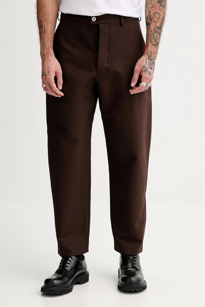 Nohavice Kenzo pánske, hnedá farba, rovné, FF55PA3659GB.90