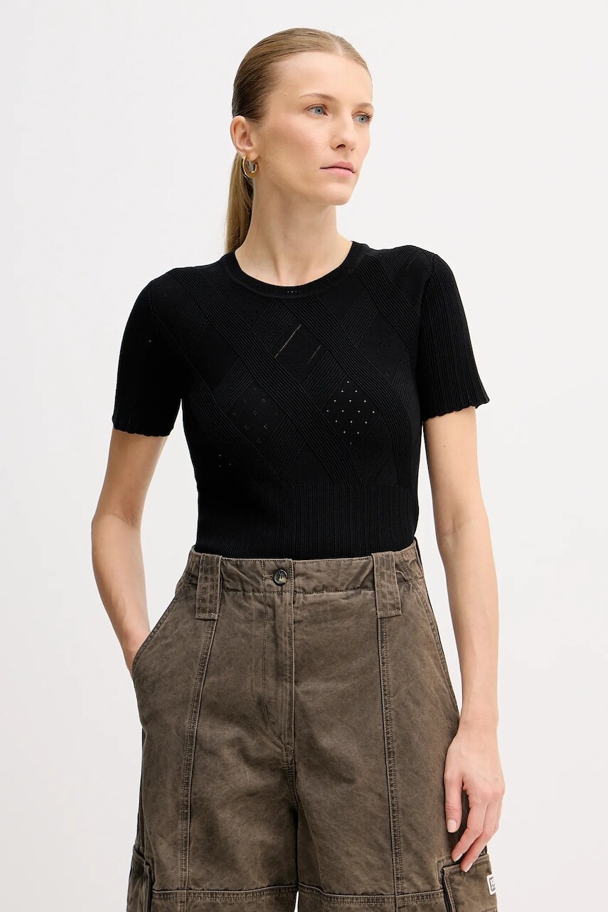 Sveter Kenzo čierna farba, ľahké, FF52PU4983CW.99J