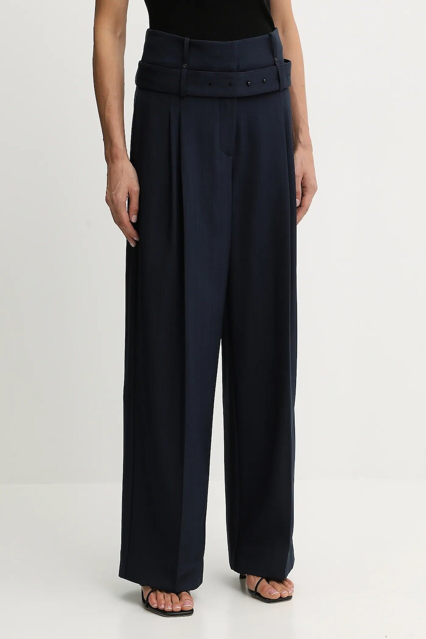 Nohavice Stine Goya 0 tmavomodrá farba, široké, vysoký pás, SG-AW25-P113-2435