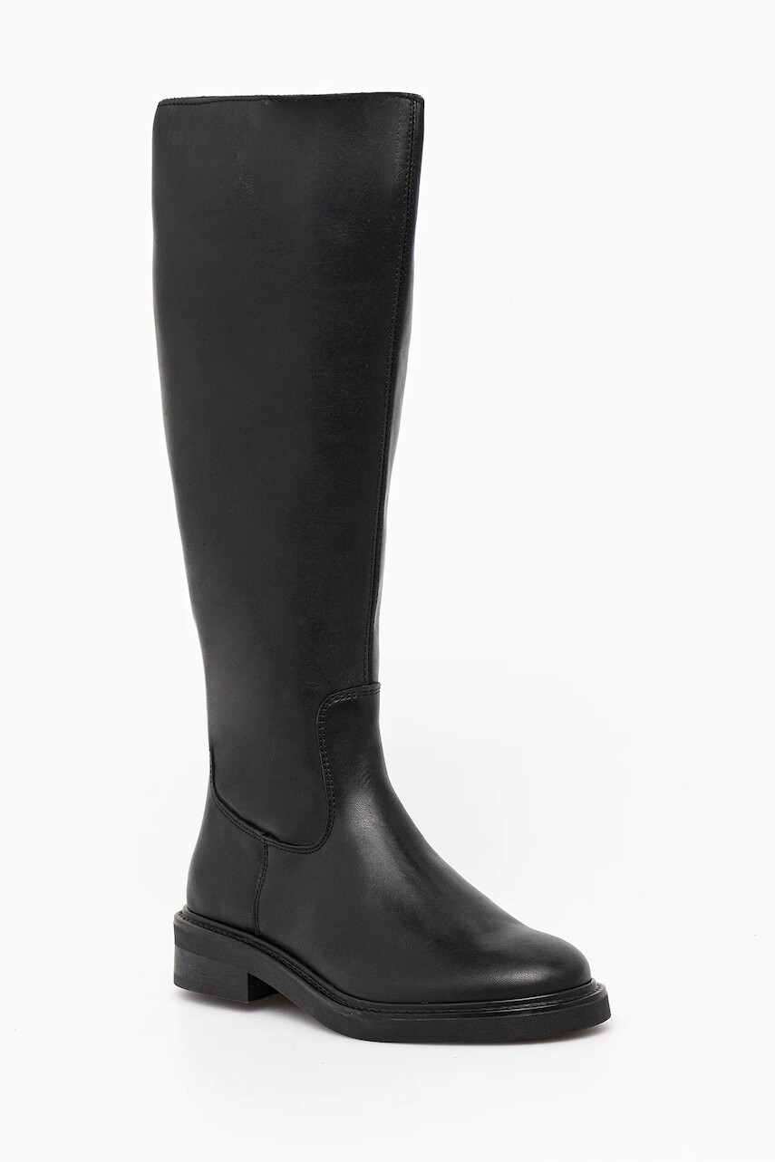 Kožené čižmy Steve Madden Neva čierna farba, na plochom podpätku, 11004756