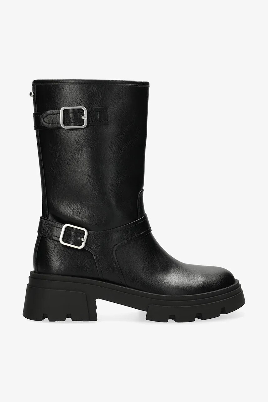 Členkové topánky Mexx SUMATRA RIVER čierna farba, na plochom podpätku, MI001705753W-01