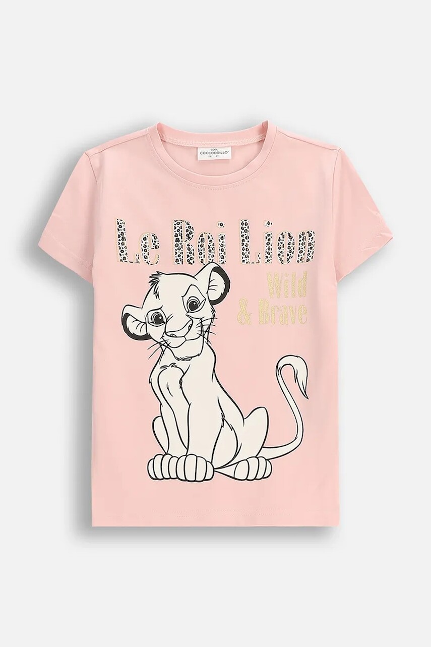 Detské tričko Coccodrillo ružová farba, LICENCE GIRL