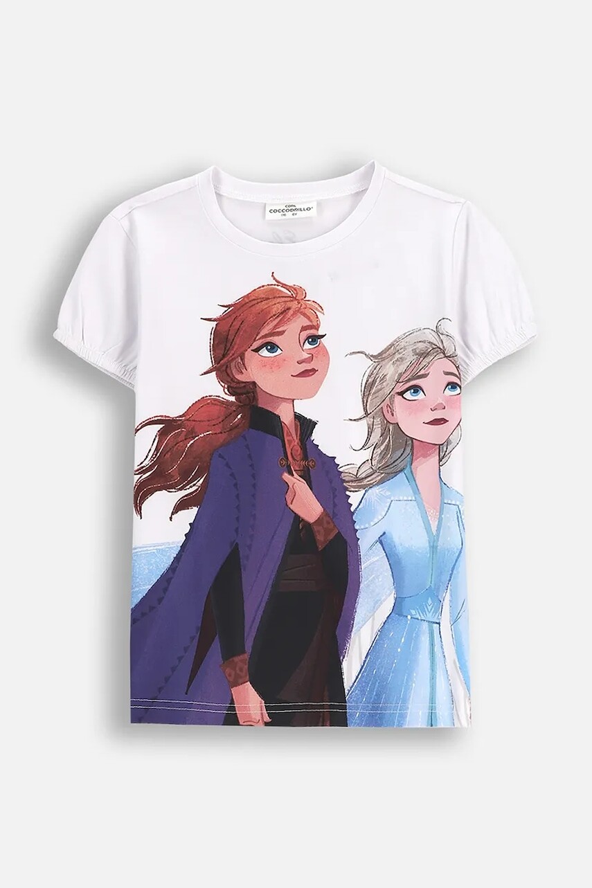 Detské bavlnené tričko Coccodrillo biela farba, LICENCE GIRL